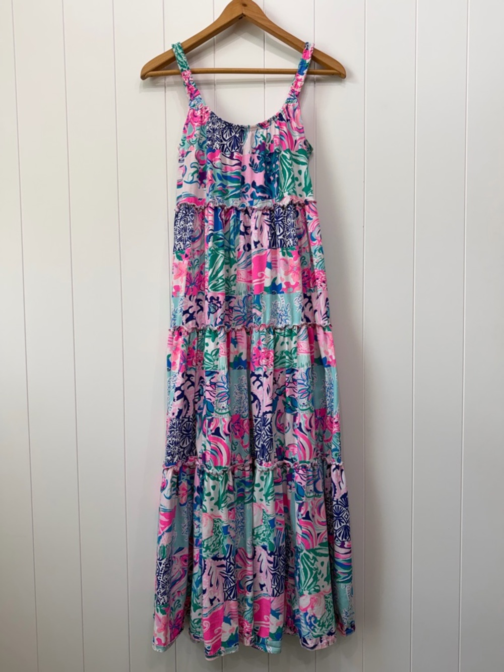 Lilly Pulitzer Loro Tiered Patchwork Maxi Dress